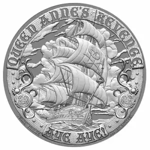 Black Beard - Queen Anne's Revenge 1 oz Silver Round BU (In Capsule)