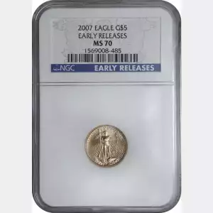 Gold Bullion-Gold Eagles--$5 Gold Eagle 1/10 oz -Gold- 5 Dollar