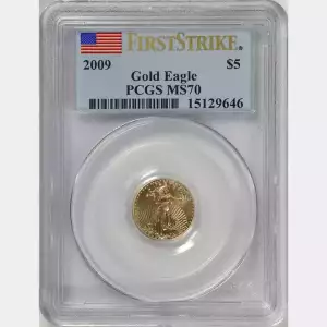 Gold Bullion-Gold Eagles--$5 Gold Eagle 1/10 oz -Gold- 5 Dollar