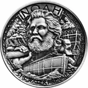 Noah's Ark 1 oz Antique Finish Silver Round