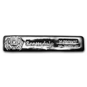 Scottsdale Mint 20 oz Long Cast Silver Bar