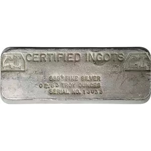 Super Rare Vintage Certified Ingots Silver 102.63 Troy Oz Bar