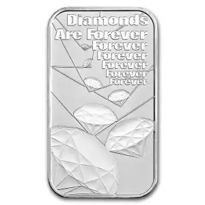 The Royal Mint: James Bond 1 oz Silver Bar, Diamonds Are Forever