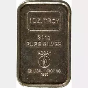 Vintage 1 oz USVI: Sand Diego Coin Exchange Silver Ingot (Bar)