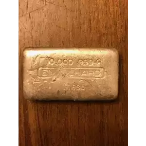 Vintage 10 oz Engelhard Poured Silver Bar with Prefix Rotary Error (3)