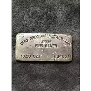 Vintage 10 oz Ohio Precious Metals LLC Poured Silver Bar (2)