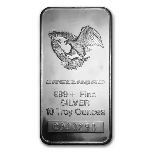 Vintage 10 oz Silver Engelhard Bar w/Eagle Logo 