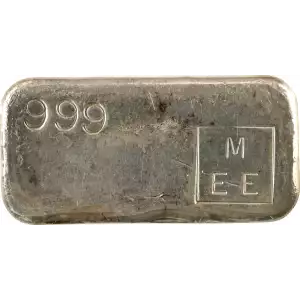 Vintage 3 oz MEE Hand Poured Silver Bar