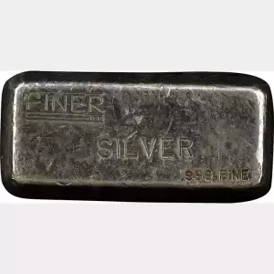 Vintage 5.47 oz FINER INC  Silver Bar (Ingot) 