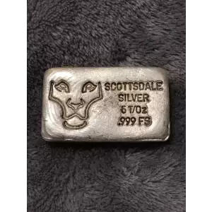 Vintage 5 oz Scottsdale Mint Hand Poured Silver Bar (3)