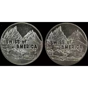 Vintage 5 oz Swiss of America  Silver Rounds (2)