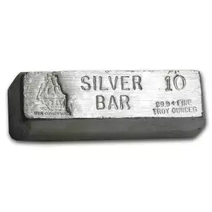 Vintage CMI USS Constitution 10 oz Poured Silver Bar